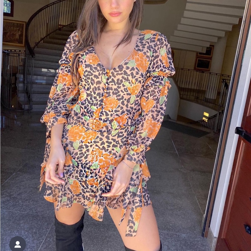 Majorelle Bijou mini dress from revolve. Leopard and floral dress